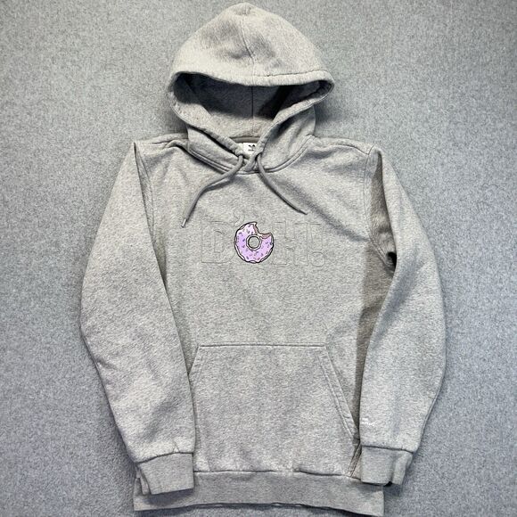 Adidas Originals x Simpsons Hoodie Mens Small S Gray Sweatshirt DOH Donut - Picture 1 of 11